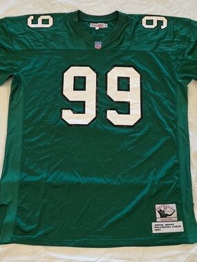 Mitchell & Ness Jerome Brown Philadelphia Eagles Green #99 Jersey
